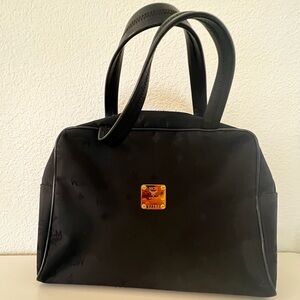MCM Black Tote with Gold Plaque
